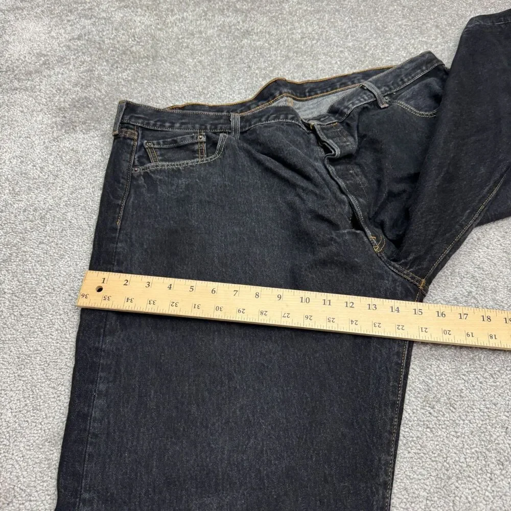 Levi's 501 Original Fit Straight Leg Button Fly Denim Jeans Men 48x34 Tall Black